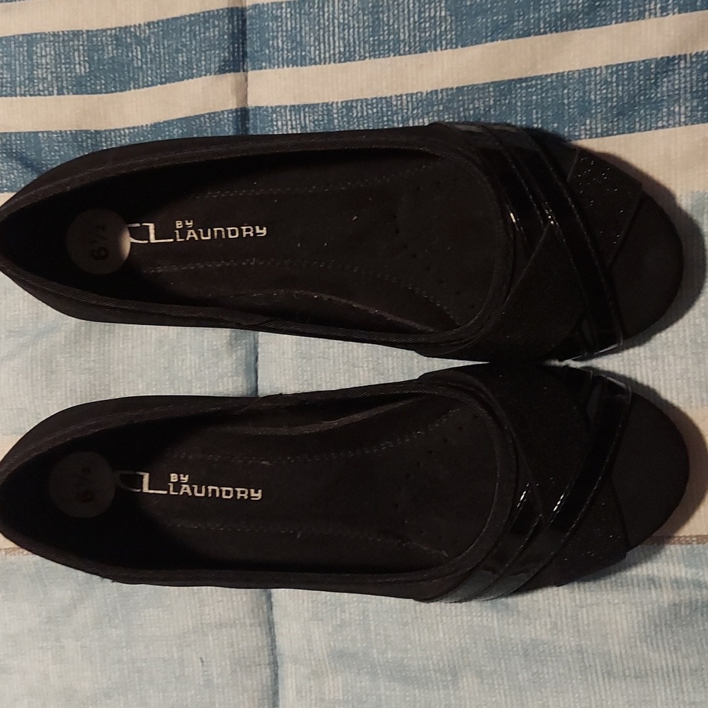 CL By Laundry Womens Black Dress Pumps, Sz 6 1/2